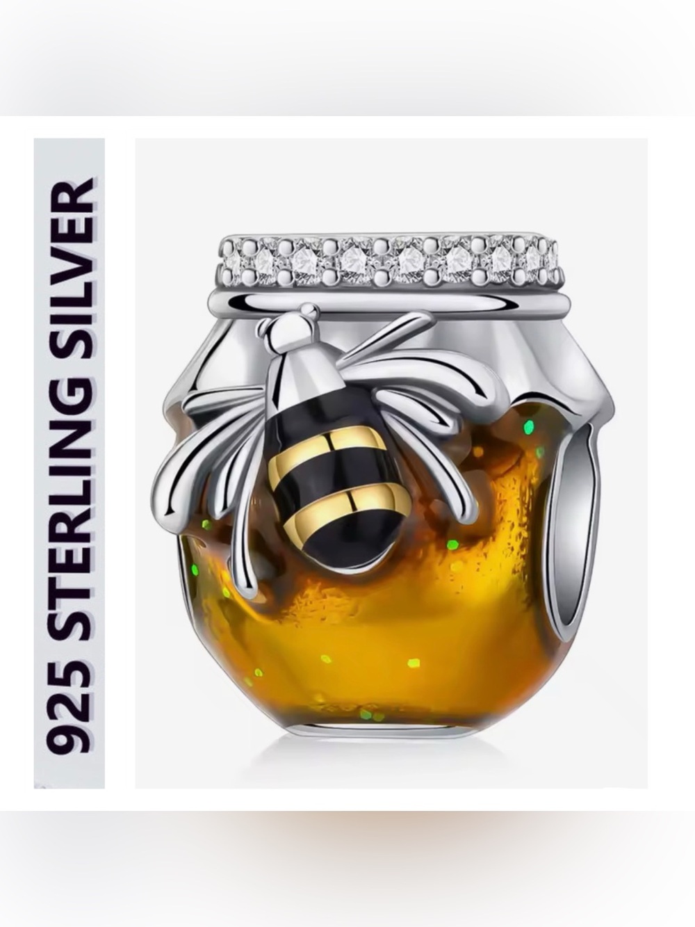 🌟🌟 S925 Sterling Silver Honeypot Bee Charm